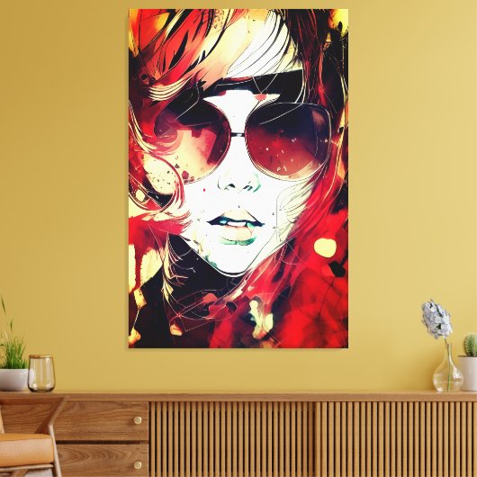 Faces - 004 canvas afdruk (Insitu (Woonkamer))