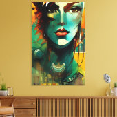 Faces - 005 canvas afdruk (Insitu (Woonkamer))