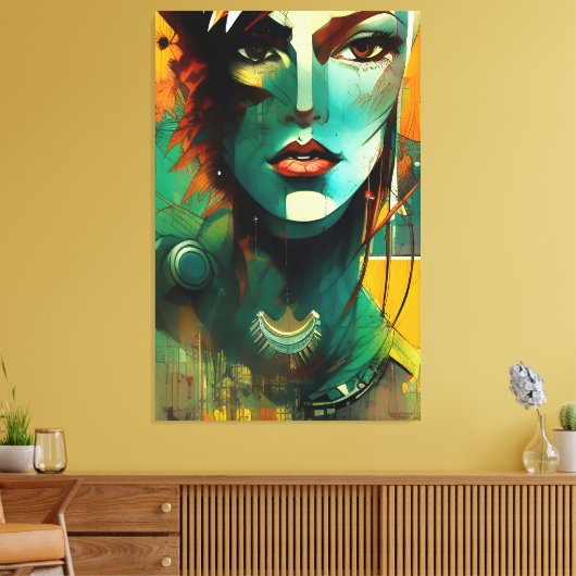 Faces - 005 canvas afdruk (Insitu (Woonkamer))