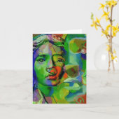 Faces computer art Mark Westerfield, card   Kaart (Gele Bloem)