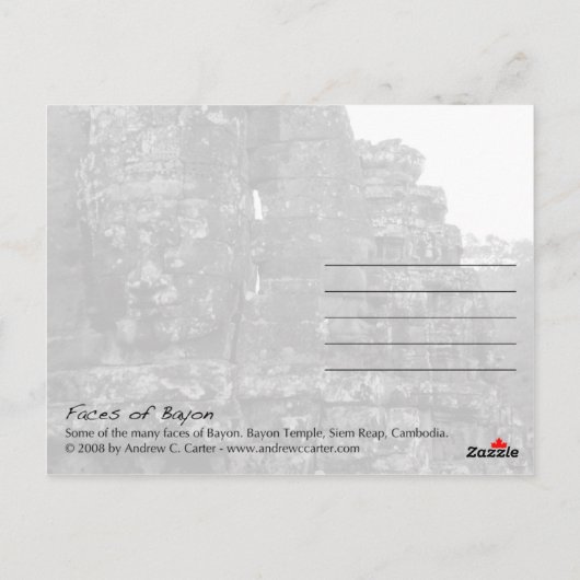Faces of Bayon Briefkaart (Achterkant)