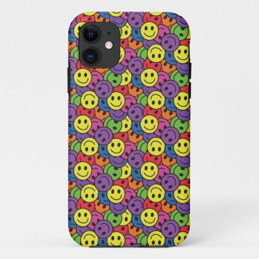 Faces Retro Hippy Pattern Case-Mate iPhone Case (Achterkant)