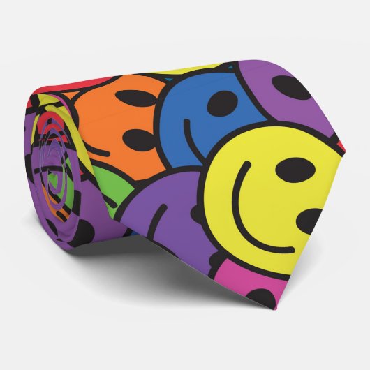 Faces Retro Hippy Pattern Stropdas (Opgerold)