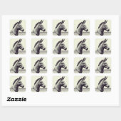 Facet van de ezel vierkante sticker (Vel)