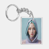 Faceted Sand Art Woman Sleutelhanger (Voorkant Links)