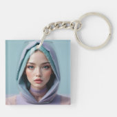 Faceted Sand Art Woman Sleutelhanger (Achterkant)
