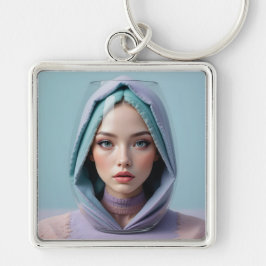 Faceted Sand Art Woman Sleutelhanger