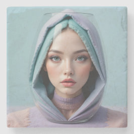 Faceted Sand Art Woman Stenen Onderzetter