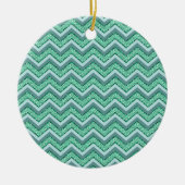 Facetvormig patroon van smaragdgroene chevron keramisch ornament (Voorkant)