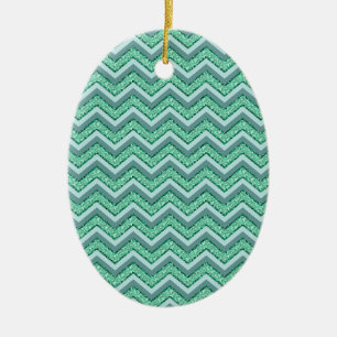 Facetvormig patroon van smaragdgroene chevron keramisch ornament