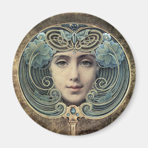 Fächer auf goldenem Grund door Louis Welden Hawkin Magneet