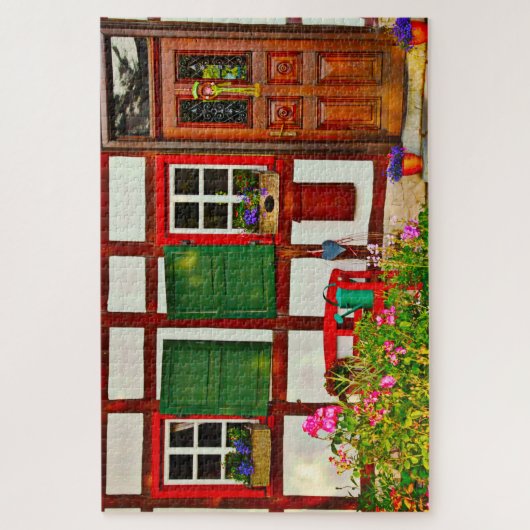 Fachwerkhaus House Duitsland. Legpuzzel (Verticaal)