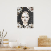 Facial Blood Vessels Face Anatomy Art Poster (Keuken)