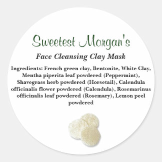 Facial Cleansing Clay Mask Ingrediënten Rond Label