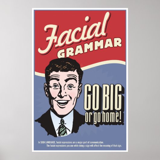 Facial Grammar. Een ASL klaslokaal poster. Poster (Voorkant)