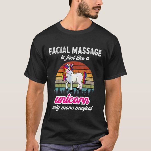 Facial Massage Therapist Unicorn Sunset T-shirt (Voorkant)