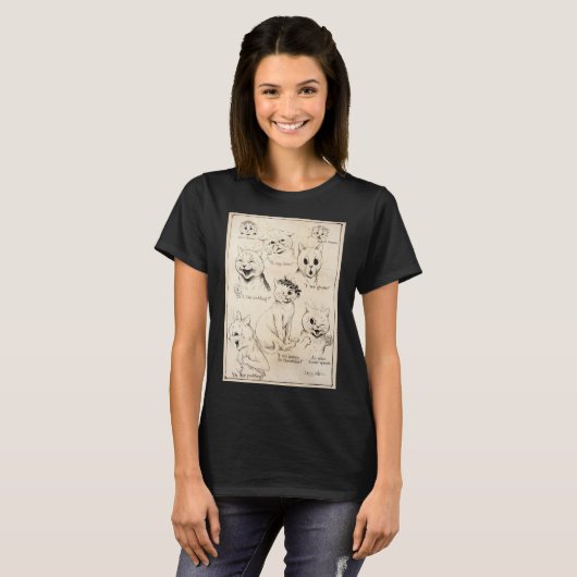 Faciale expressies van verschillende katten, Louis T-shirt (Voorkant volledig)