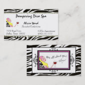 Facialist/estheticien Diva visitekaartjes (Voorkant / Achterkant)