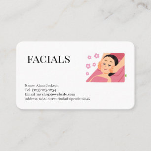 Facials Services bewerkbaar visitekaartje