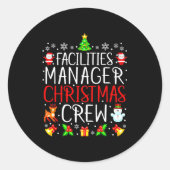 Facilities Manager Christmas Crew Matching Xmas  Ronde Sticker (Voorkant)