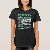 Facility Manager Job Maintenance Employee Professi T-shirt (Voorkant)