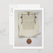 Facsimile editie van de Magna Carta, eerste publis Briefkaart (Voorkant / Achterkant)