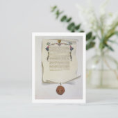 Facsimile editie van de Magna Carta, eerste publis Briefkaart (Staand voorkant)