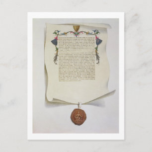 Facsimile editie van de Magna Carta, eerste publis Briefkaart