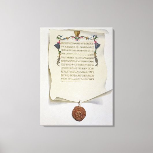 Facsimile editie van de Magna Carta, eerste publis Canvas Afdruk (Voorkant)