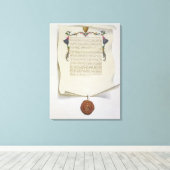 Facsimile editie van de Magna Carta, eerste publis Canvas Afdruk (Insitu (Houten vloer))
