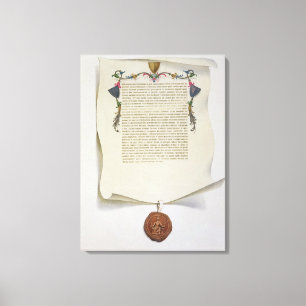 Facsimile editie van de Magna Carta, eerste publis Canvas Afdruk