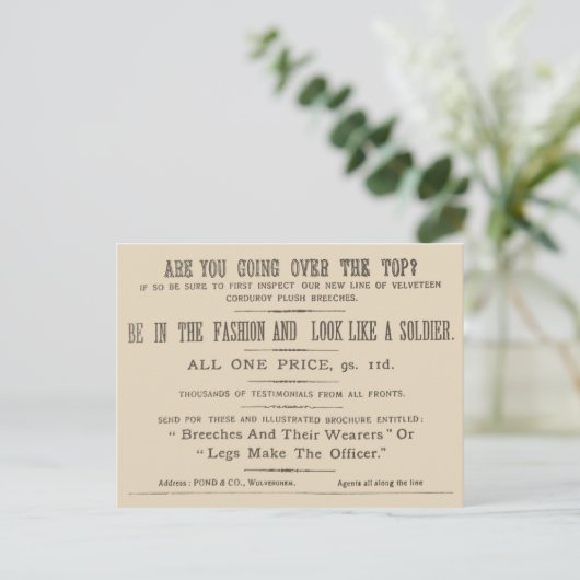 Facsimile Extract van de Wipers Times 1916 Briefkaart (Staand voorkant)