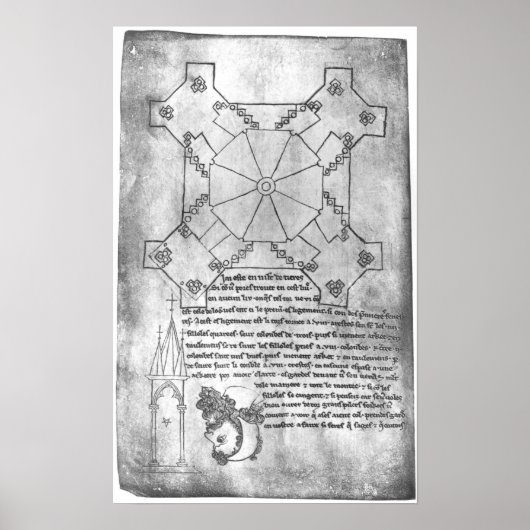 Facsimile kopie van een plan van de toren poster (Voorkant)