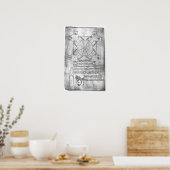 Facsimile kopie van een plan van de toren poster (Keuken)