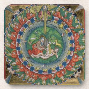 Facsimile kopie van Genesis 2:22 God creëerde Eve, Bier Onderzetter