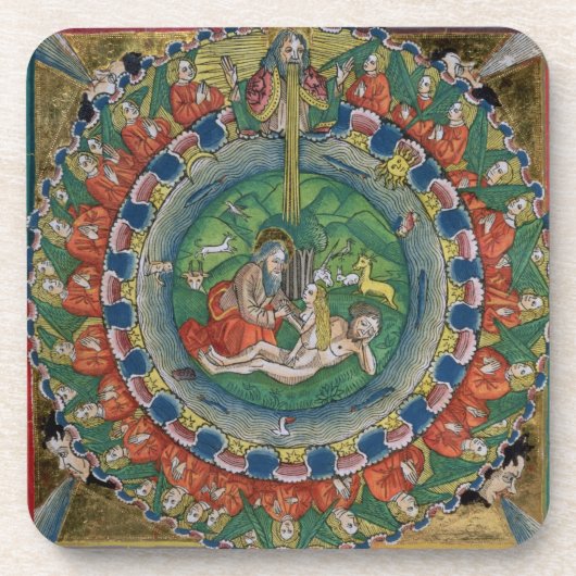 Facsimile kopie van Genesis 2:22 God creëerde Eve, Bier Onderzetter (Voorkant)