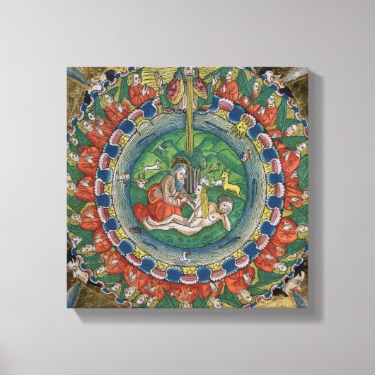 Facsimile kopie van Genesis 2:22 God creëerde Eve, Canvas Afdruk (Voorkant)