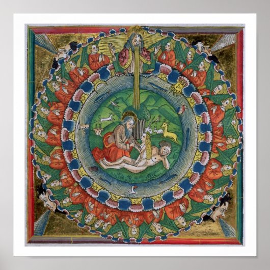 Facsimile kopie van Genesis 2:22 God creëerde Eve, Poster (Voorkant)