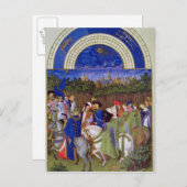 Facsimile of May: Courtly Figures on Horseback Briefkaart (Voorkant / Achterkant)