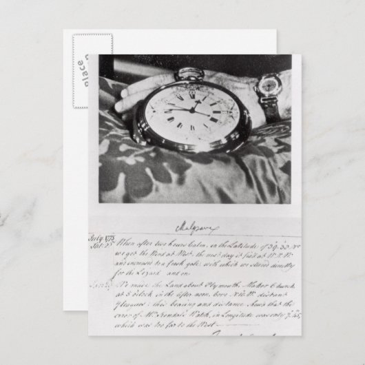 Facsimile van de Pocket Chronometer Briefkaart (Voorkant / Achterkant)