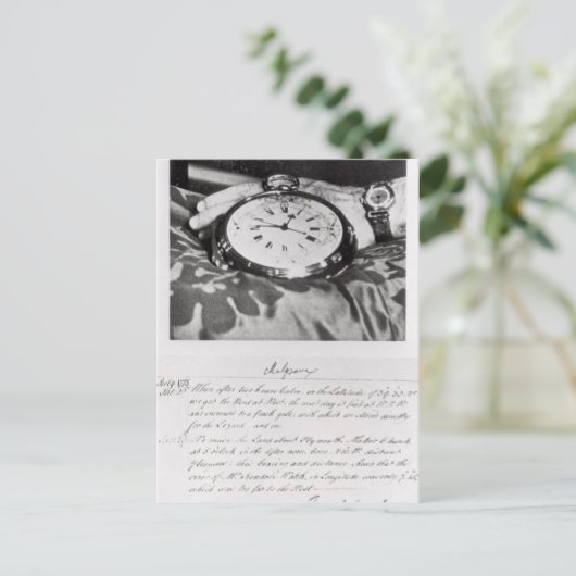 Facsimile van de Pocket Chronometer Briefkaart (Staand voorkant)