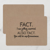 FACT BRUIDSKNECHT GETUIGE Grappig Voorstel Kaart (Voorkant / Achterkant)