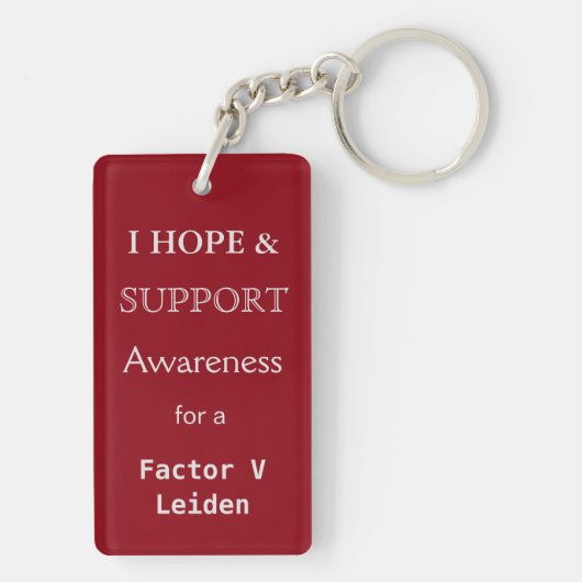 Factor V Leiden Angel Awareness Ribbon Sleutelhang Sleutelhanger (achterkant)