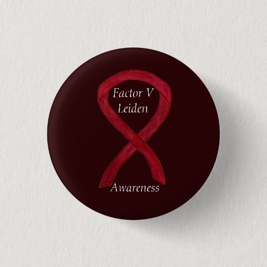 Factor V Leiden Awareness Ribbon Custom Pin Ronde Button 3,2 Cm (Voorkant)