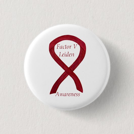 Factor V Leiden Awareness Ribbon Custom Pin Ronde Button 3,2 Cm (Voorkant)