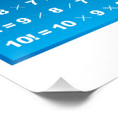 Factorial Nummers Wiskunde Classroom Blauw Poster (Hoek)