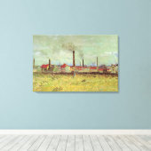 Factories in Asnieres door Vincent van Gogh Canvas Afdruk (Insitu (Houten vloer))