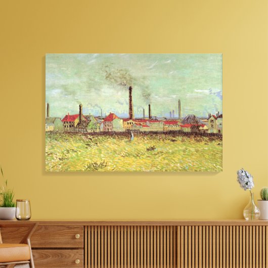 Factories in Asnieres door Vincent van Gogh Canvas Afdruk (Insitu (Woonkamer))