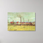 Factories in Asnieres door Vincent van Gogh Canvas Afdruk (Voorkant)