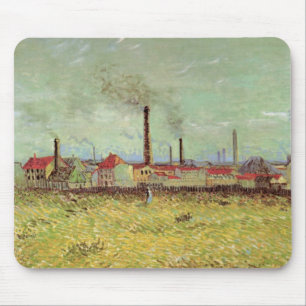 Factories in Asnieres door Vincent van Gogh Muismat
